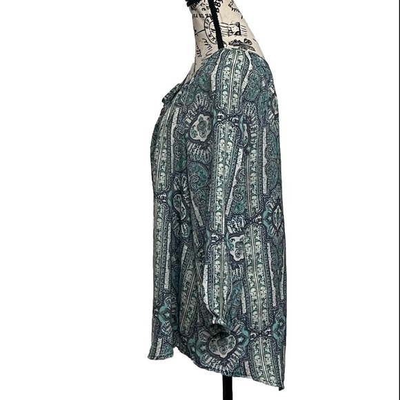 Fred David Paisley Peasant Boho Top Women’s M – Hippie Fairy Tunic Modest Y2K - Picture 4 of 10